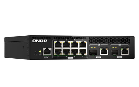 QNAP 8x RJ45 2.5GbE | 2x 10GbE SFP+|RJ45 Combo | Web Managed | 100-240VAC | 50|60 Hz | 43.3 x 207 x 199.5 mm | 1.2 kg (QSW-M2108R-2C)