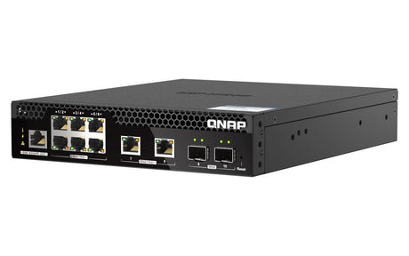 QNAP Half-width Rackmount 10GbE and 2.5GbE PoE++ Layer 2 Web Managed Switch for New-generation Wi-Fi Deployment (QSW-M2106PR-2S2T)