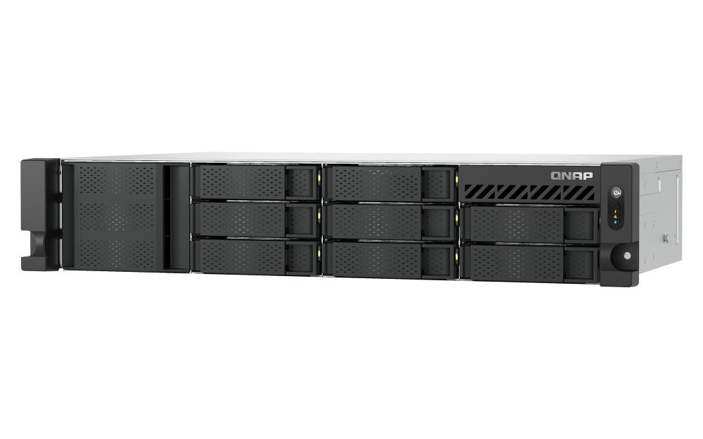 QNAP Intel Atom C5125 8-core processor | 2.8GHz | 64-bit x86 | 8 GB DDR4 | Flash Memory 5GB | Hot-swap | 2.5G|1G|100M | 2U | 250W PSU | 100 - 240V | Black (TS-855EU-8G)