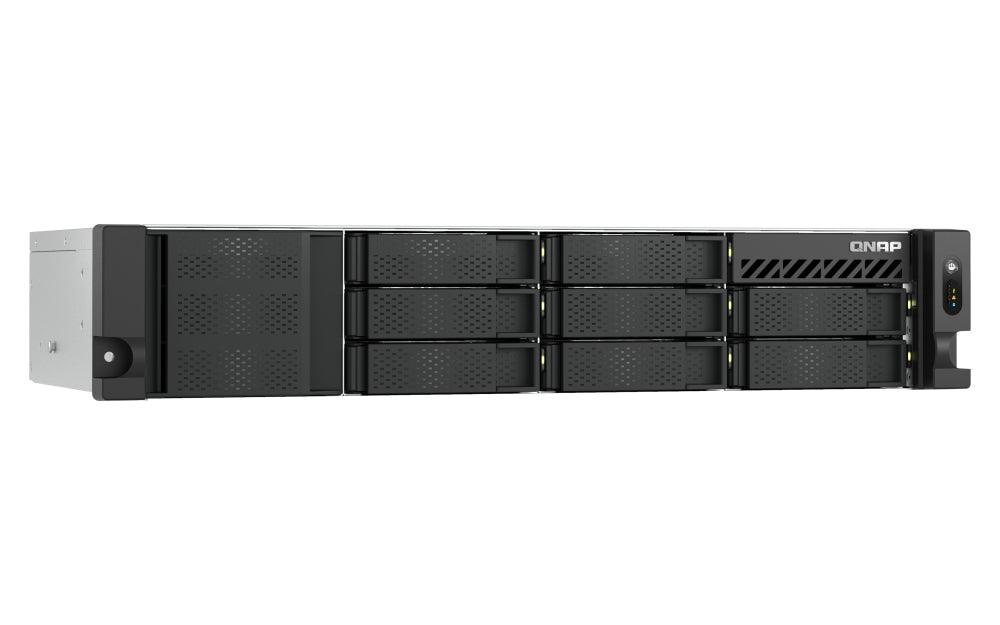QNAP Intel Atom C5125 8-core processor | 2.8GHz | 64-bit x86 | 8 GB DDR4 | Flash Memory 5GB | Hot-swap | 2.5G|1G|100M | 2U | 250W PSU | 100 - 240V | Black (TS-855EU-8G)