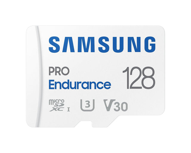 SAMSUNG MB-MJ128KA|APC | PRO Endurance | 128GB MicroSDXC | Class 10 | U3 | V30 | UHS-I | With SD Adapter (MB-MJ128KA/APC)