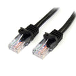 STARTECH 0.5m Black Cat5e Patch Cable with Snagless RJ45 Connectors - Short Ethernet Cable - 0.5 m Cat 5e UTP Cable (45PAT50CMBK) (45PAT50CMBK)