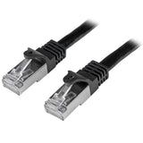 STARTECH 0.5m Cat6 Patch Cable - Shielded (SFTP) Snagless Gigabit Network Patch Cable - Black Cat 6 Ethernet Patch Lead (N6SPAT50CMBK) (N6SPAT50CMBK)