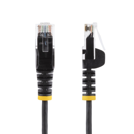 STARTECH 1.5 m CAT6 Cable - Slim CAT6 Patch Cord - Black - Snagless RJ45 Connectors - Gigabit Ethernet Cable - 28 AWG (N6PAT150CMBKS) (N6PAT150CMBKS)