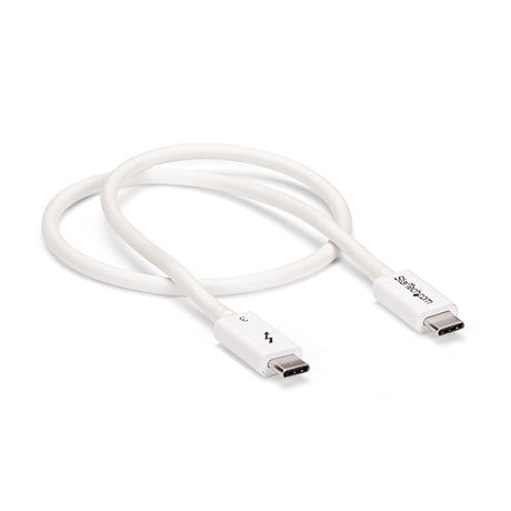 STARTECH 1.6ft (50cm) Passive Thunderbolt 3 Cable | 40Gbps | 100W PD | 4K|5K Video | Thunderbolt Cable | Compatible with USB4|DP Alt Mode | Thunderbolt 4 | USB 3.2|Type-C (TBLT34MM50CW) (TBLT34MM50CW)