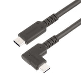 STARTECH 1.6ft (50cm) Rugged Right Angle USB-C Cable (10 Gbps) | USB C to C Data transfer Cable | 4K 60Hz DP Alt Mode | 100W PD - 90 Degree USB Type-C Cable (RUSB31CC50CMBR) (RUSB31CC50CMBR)