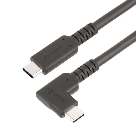 STARTECH 1.6ft (50cm) Rugged Right Angle USB-C Cable (10 Gbps) | USB C to C Data transfer Cable | 4K 60Hz DP Alt Mode | 100W PD - 90 Degree USB Type-C Cable (RUSB31CC50CMBR) (RUSB31CC50CMBR)