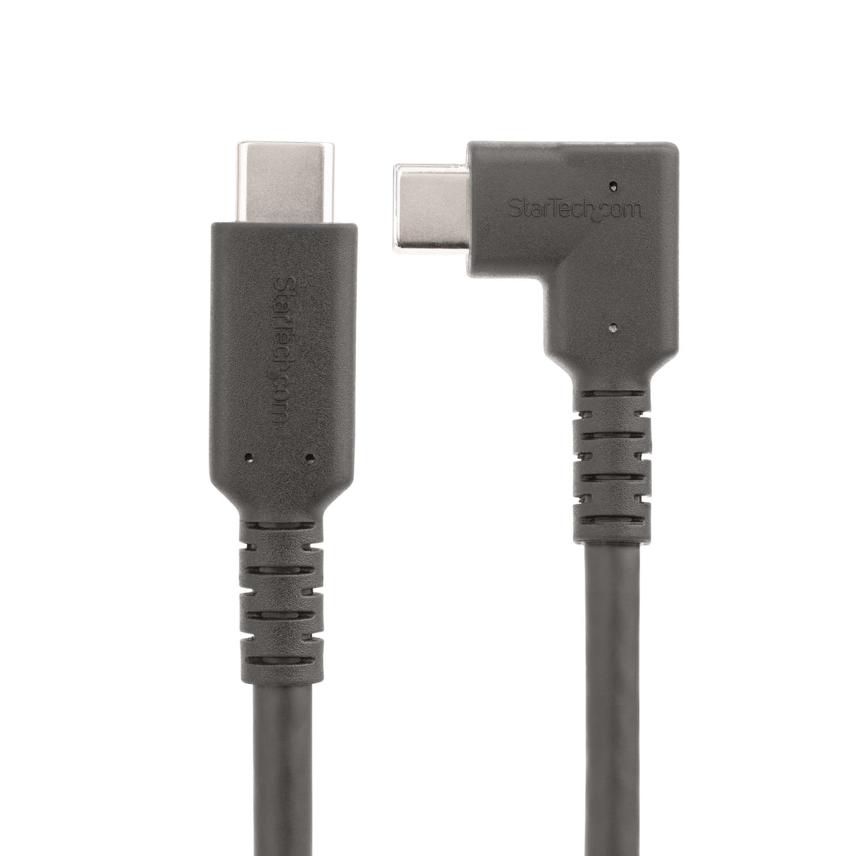 STARTECH 1.6ft (50cm) Rugged Right Angle USB-C Cable (10 Gbps) | USB C to C Data transfer Cable | 4K 60Hz DP Alt Mode | 100W PD - 90 Degree USB Type-C Cable (RUSB31CC50CMBR) (RUSB31CC50CMBR)