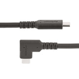 STARTECH 1.6ft (50cm) Rugged Right Angle USB-C Cable (10 Gbps) | USB C to C Data transfer Cable | 4K 60Hz DP Alt Mode | 100W PD - 90 Degree USB Type-C Cable (RUSB31CC50CMBR) (RUSB31CC50CMBR)