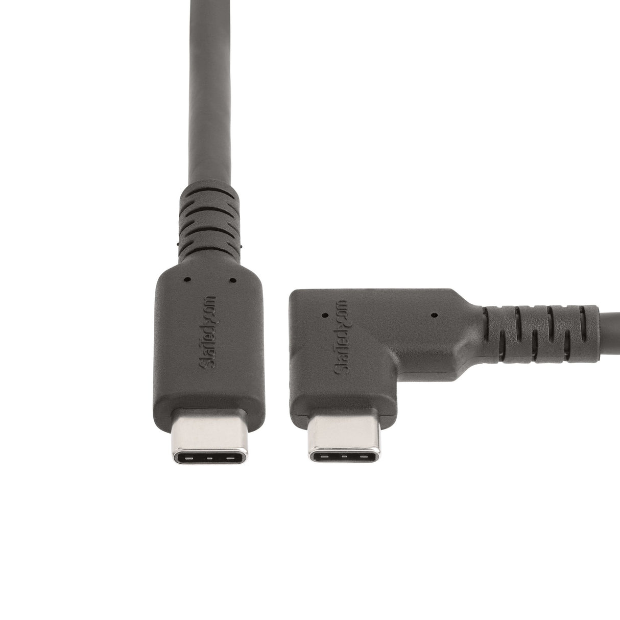 STARTECH 1.6ft (50cm) Rugged Right Angle USB-C Cable (10 Gbps) | USB C to C Data transfer Cable | 4K 60Hz DP Alt Mode | 100W PD - 90 Degree USB Type-C Cable (RUSB31CC50CMBR) (RUSB31CC50CMBR)