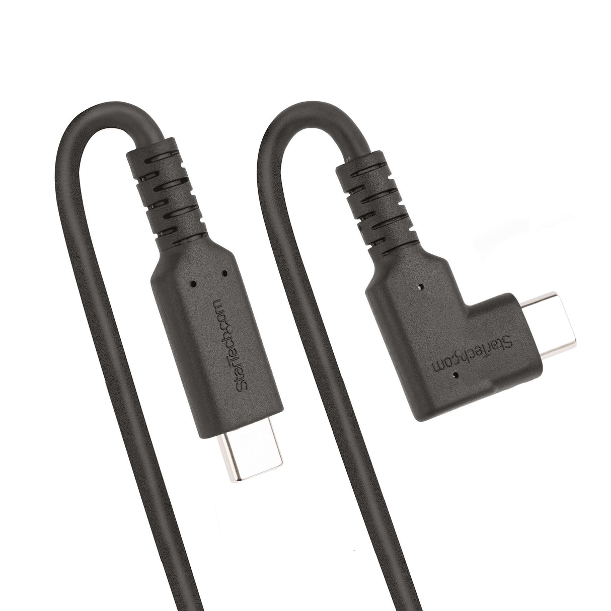 STARTECH 1.6ft (50cm) Rugged Right Angle USB-C Cable (10 Gbps) | USB C to C Data transfer Cable | 4K 60Hz DP Alt Mode | 100W PD - 90 Degree USB Type-C Cable (RUSB31CC50CMBR) (RUSB31CC50CMBR)