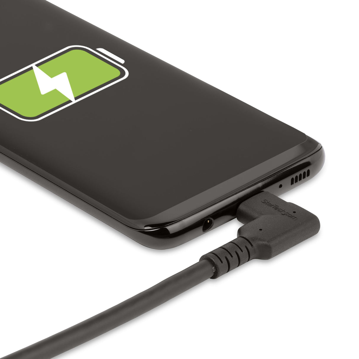 STARTECH 1.6ft (50cm) Rugged Right Angle USB-C Cable (10 Gbps) | USB C to C Data transfer Cable | 4K 60Hz DP Alt Mode | 100W PD - 90 Degree USB Type-C Cable (RUSB31CC50CMBR) (RUSB31CC50CMBR)