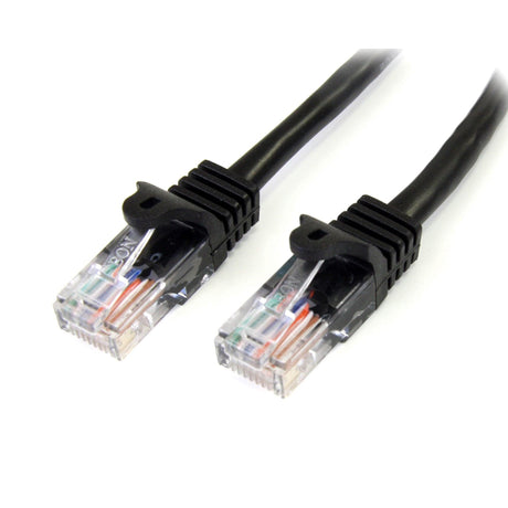 STARTECH 1 m Black Cat5e Snagless RJ45 UTP Patch Cable - 1m Patch Cord - Ethernet Patch Cable - RJ45 Male to Male Cat 5e Cable (45PAT1MBK) (45PAT1MBK)