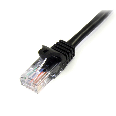 STARTECH 1 m Black Cat5e Snagless RJ45 UTP Patch Cable - 1m Patch Cord - Ethernet Patch Cable - RJ45 Male to Male Cat 5e Cable (45PAT1MBK) (45PAT1MBK)