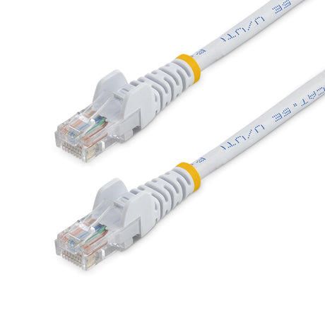 STARTECH 1 m White Cat5e Snagless RJ45 UTP Patch Cable - 1m Patch Cord - Ethernet Patch Cable - RJ45 Male to Male Cat 5e Cable (45PAT1MWH) (45PAT1MWH)