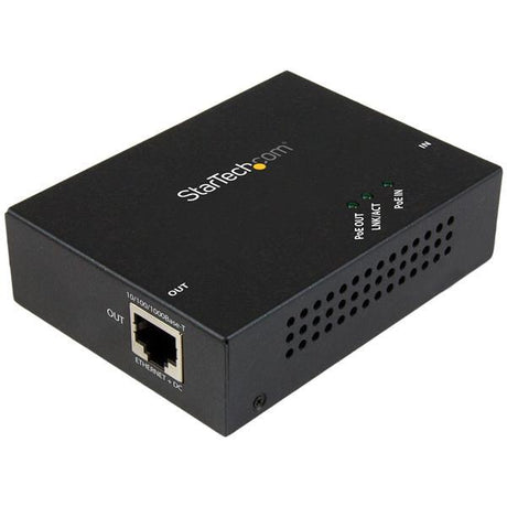 STARTECH 1 Port Gigabit PoE+ Extender 802.3at & 802.3af - 100m (330ft) - Power over Ethernet Extender - PoE Repeater Network Extender (POEEXT1GAT)