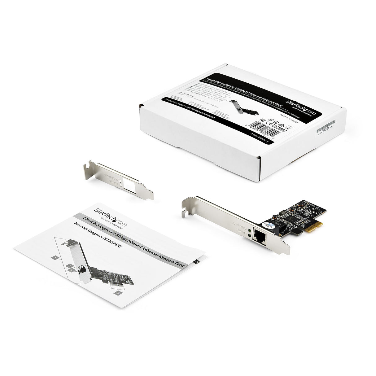 STARTECH 1 Port PCIe Network Card - 2.5Gbps 2.5GBASE-T PCIe Network Card x4 PCIe - PCI Express LAN Card - RTL8125 (ST2GPEX) (ST2GPEX)