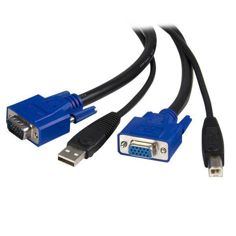 STARTECH 10 ft 2-in-1 Universal USB KVM Cable - 10ft VGA KVM Cable - 10ft USB KVM Cable - 10ft KVM Switch Cable (SVUSB2N1_10)