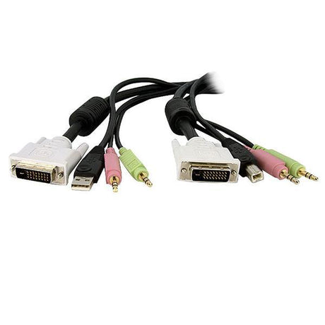 STARTECH 10 ft | 3m 4-in-1 USB Dual Link DVI-D KVM Switch Cable w| Audio & Microphone (DVID4N1USB10)