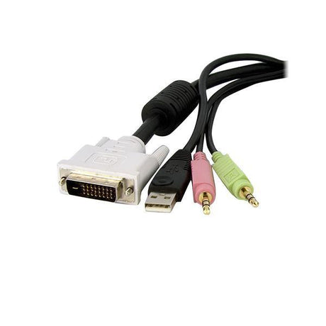 STARTECH 10 ft | 3m 4-in-1 USB Dual Link DVI-D KVM Switch Cable w| Audio & Microphone (DVID4N1USB10)