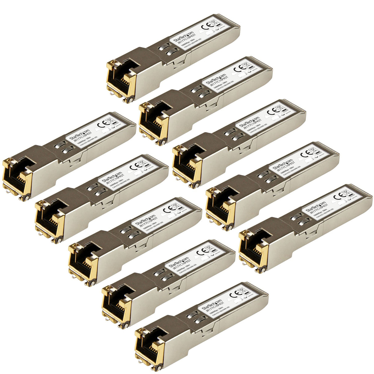 STARTECH 10 pack HPE J8177C Compatible SFP Module - 1000BASE-T - SFP to RJ45 Cat6|Cat5e - 1GE Gigabit Ethernet SFP - RJ-45 100m - HPE 1810 | 1820 | 2530 (J8177C10PKST) (J8177C10PKST)