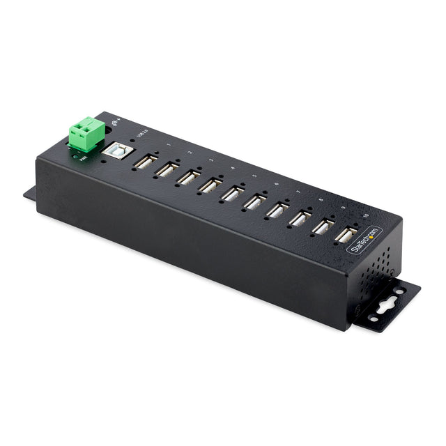 STARTECH 10-Port Industrial USB 2.0 Hub | Rugged USB Hub w|ESD Level 4 Protection | DIN|Wall|Desk-Mountable USB-A Hub | USB Port Expander w|Lockable Ports | Multiport USB Hub (USB210AIND-USB-A-HUB) (USB210AIND-USB-A-HUB)