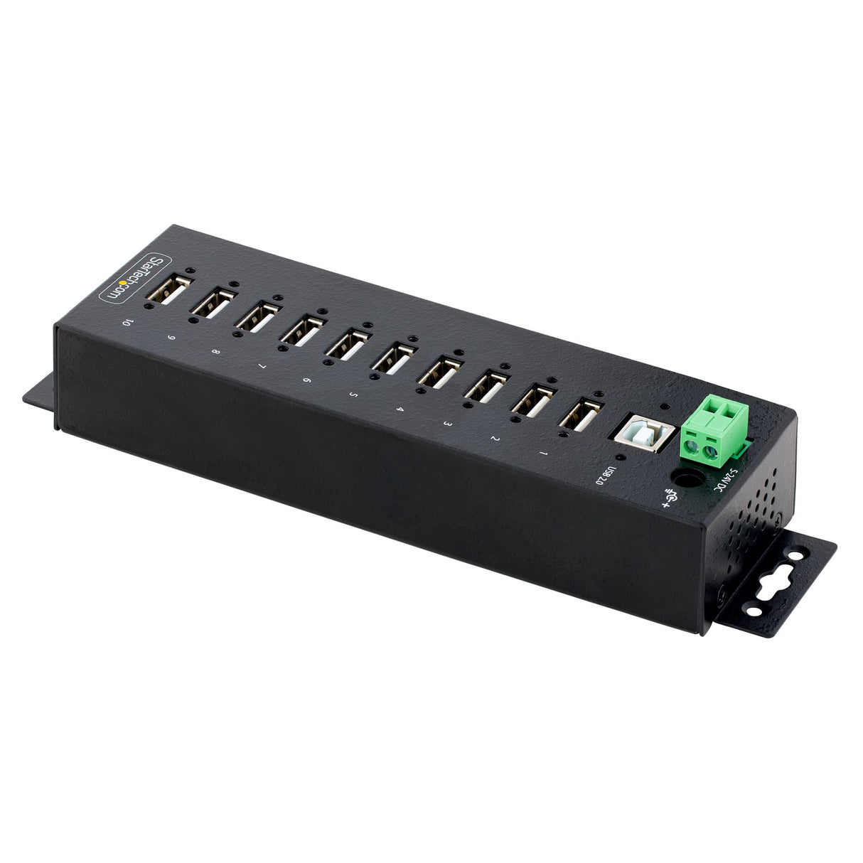 STARTECH 10-Port Industrial USB 2.0 Hub | Rugged USB Hub w|ESD Level 4 Protection | DIN|Wall|Desk-Mountable USB-A Hub | USB Port Expander w|Lockable Ports | Multiport USB Hub (USB210AIND-USB-A-HUB) (USB210AIND-USB-A-HUB)