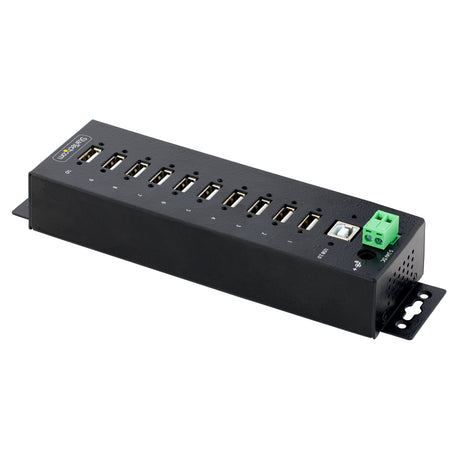 STARTECH 10-Port Industrial USB 2.0 Hub | Rugged USB Hub w|ESD Level 4 Protection | DIN|Wall|Desk-Mountable USB-A Hub | USB Port Expander w|Lockable Ports | Multiport USB Hub (USB210AIND-USB-A-HUB) (USB210AIND-USB-A-HUB)