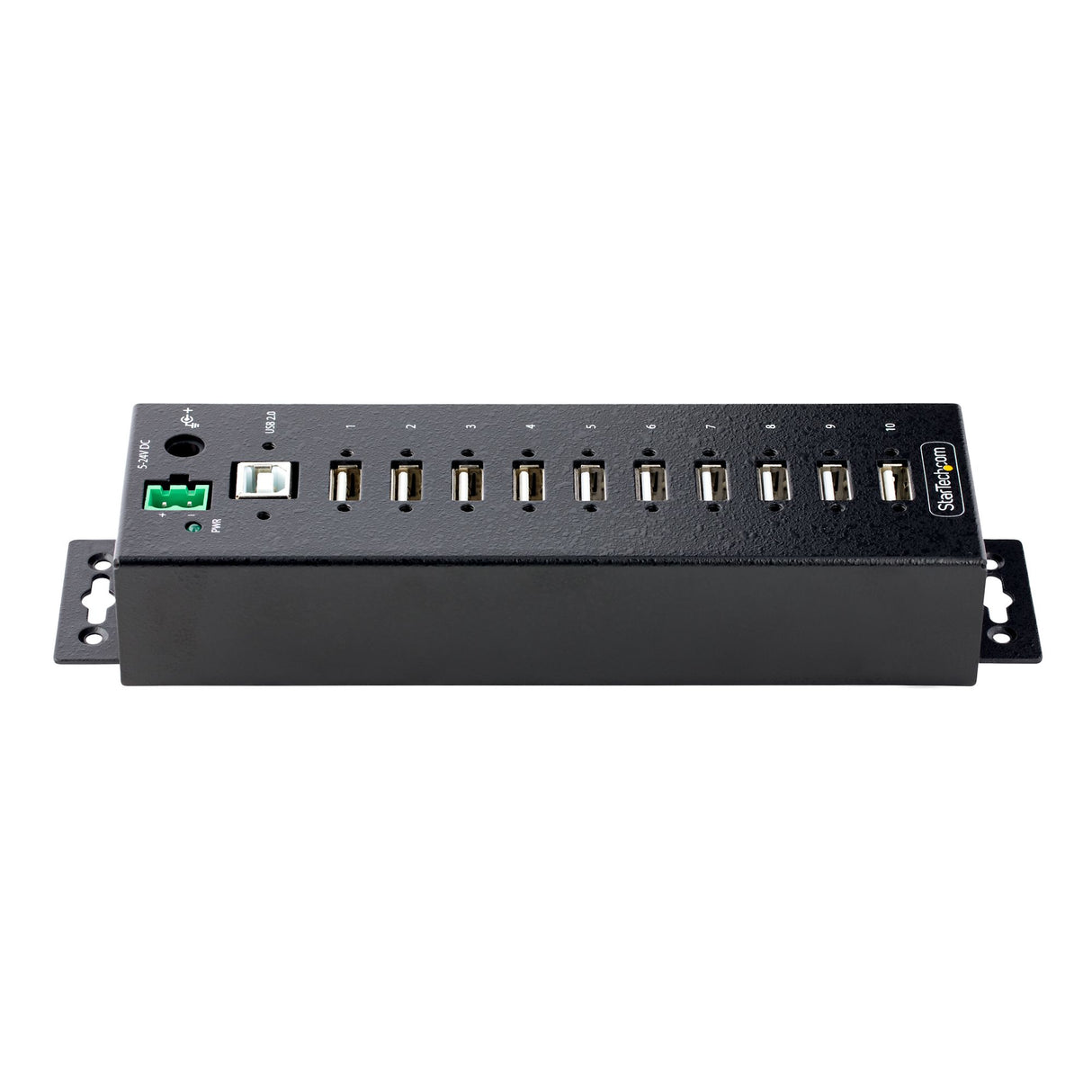 STARTECH 10-Port Industrial USB 2.0 Hub | Rugged USB Hub w|ESD Level 4 Protection | DIN|Wall|Desk-Mountable USB-A Hub | USB Port Expander w|Lockable Ports | Multiport USB Hub (USB210AIND-USB-A-HUB) (USB210AIND-USB-A-HUB)