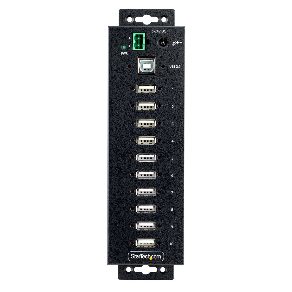 STARTECH 10-Port Industrial USB 2.0 Hub | Rugged USB Hub w|ESD Level 4 Protection | DIN|Wall|Desk-Mountable USB-A Hub | USB Port Expander w|Lockable Ports | Multiport USB Hub (USB210AIND-USB-A-HUB) (USB210AIND-USB-A-HUB)