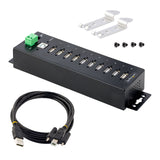 STARTECH 10-Port Industrial USB 2.0 Hub | Rugged USB Hub w|ESD Level 4 Protection | DIN|Wall|Desk-Mountable USB-A Hub | USB Port Expander w|Lockable Ports | Multiport USB Hub (USB210AIND-USB-A-HUB) (USB210AIND-USB-A-HUB)