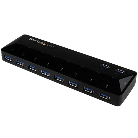 STARTECH 10 Port USB 3.0 Hub with Charge & Sync Ports - 8 x USB-A | 2 x USB-A Fast Charge Ports - Multi Port Powered USB Hub (ST103008U2C) (ST103008U2C)