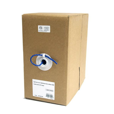 STARTECH 1000ft CAT5e Ethernet Cable - Blue - Bulk Roll - Solid UTP Cable - CMR Rated - Box of CAT5e Network Wire Cable (WIRC5ECMR) (WIRC5ECMR)