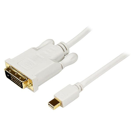 STARTECH 10ft Mini DisplayPort to DVI Adapter Cable - Mini DP to DVI Video Converter - MDP to DVI Cable for Mac | PC 1920x1200 - White (MDP2DVIMM10W)