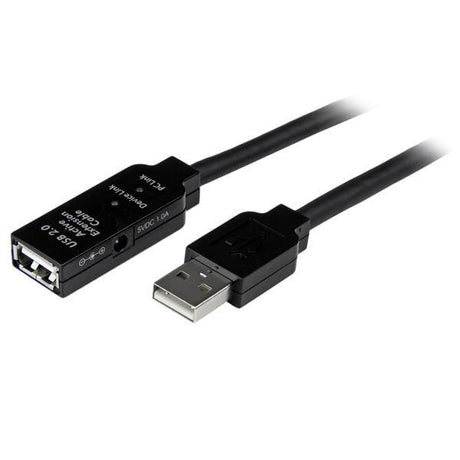 STARTECH 10m USB 2.0 Active Extension Cable M|F - 10 meter USB 2.0 Repeater | Extender Cable USB A (M) to USB A (F) 10 m Black - 3 ft (USB2AAEXT10M)