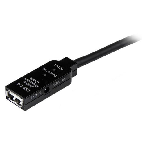 STARTECH 10m USB 2.0 Active Extension Cable M|F - 10 meter USB 2.0 Repeater | Extender Cable USB A (M) to USB A (F) 10 m Black - 3 ft (USB2AAEXT10M)