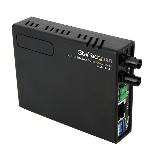 STARTECH 10|100 Mbps Ethernet to Fiber Optic Media Converter - ST Multimode - 1310nm - 2km - Full|Half Duplex (MCM110ST2) (MCM110ST2)