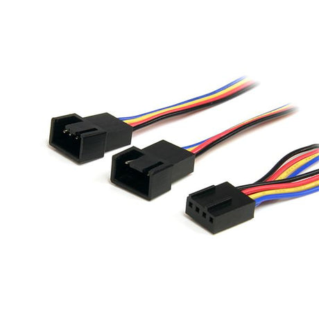 STARTECH 12in 4 Pin Fan Power Splitter Cable - F|M - 1ft Fan Y Cable - 1ft 4-pin Fan Splitter Cable (FAN4SPLIT12)