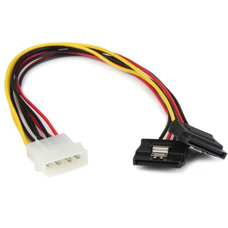 STARTECH 12in LP4 to 2x Latching SATA Power Y Cable Splitter Adapter - 4 Pin LP4 to Dual SATA Y Splitter (PYO2LP4LSATA)