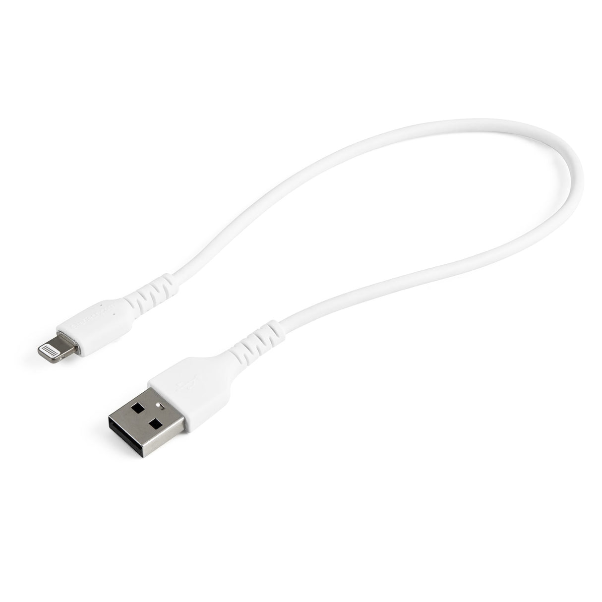 STARTECH 12inch (30cm) Durable White USB-A to Lightning Cable - Heavy Duty Rugged Aramid Fiber USB Type A to Lightning Charger|Sync Power Cord - Apple MFi Certified iPad|iPhone 12 (RUSBLTMM30CMW) (RUSBLTMM30CMW)