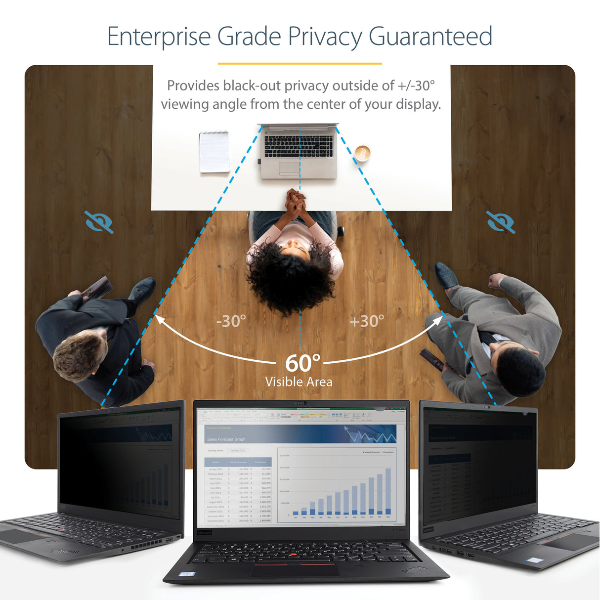 STARTECH 14in Laptop Privacy Screen - Anti-Glare Privacy Filter for Widescreen (16:9) Displays - Laptop Monitor Screen Protector w| 51% Blue Light Reduction - Matte|Glossy (14L-PRIVACY-SCREEN) (14L-PRIVACY-SCREEN)