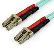 STARTECH 15m (50ft) LC|UPC to LC|UPC OM3 Multimode Fiber Optic Cable | Full Duplex 50|125µm Zipcord | 100G Networks | LOMMF|VCSEL | Below 0.3dB Insertion Loss | LSZH Fiber Patch Cord (A50FBLCLC15) (A50FBLCLC15)