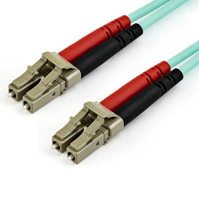 STARTECH 15m (50ft) LC|UPC to LC|UPC OM3 Multimode Fiber Optic Cable | Full Duplex 50|125µm Zipcord | 100G Networks | LOMMF|VCSEL | Below 0.3dB Insertion Loss | LSZH Fiber Patch Cord (A50FBLCLC15) (A50FBLCLC15)