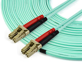 STARTECH 15m (50ft) LC|UPC to LC|UPC OM3 Multimode Fiber Optic Cable | Full Duplex 50|125µm Zipcord | 100G Networks | LOMMF|VCSEL | Below 0.3dB Insertion Loss | LSZH Fiber Patch Cord (A50FBLCLC15) (A50FBLCLC15)