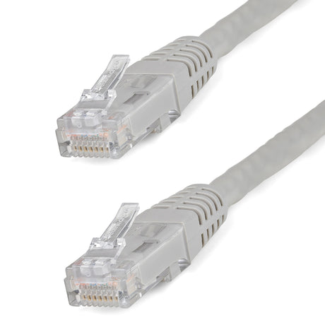 STARTECH 15m Cat6 Patch Cable with Molded RJ45 Connectors - Gray - Cat6 Ethernet Patch Cable - 15 m UTP Cat 6 Patch Cord (C6PAT15MGR) (C6PAT15MGR)