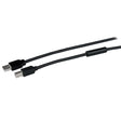 STARTECH 15m | 50 ft Active USB 2.0 A to B Cable - Long 15 m USB Cable - 50 ft USB Printer Cable - 1x USB A (M) | 1x USB B (M) - Black (USB2HAB50AC)