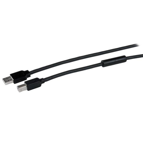 STARTECH 15m | 50 ft Active USB 2.0 A to B Cable - Long 15 m USB Cable - 50 ft USB Printer Cable - 1x USB A (M) | 1x USB B (M) - Black (USB2HAB50AC)