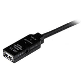 STARTECH 15m USB 2.0 Active Extension Cable - M|F - 15 meter USB 2.0 Repeater Cable Cord - USB A Male to USB A Female - 15 m | Black (USB2AAEXT15M)