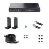 STARTECH 16-Port Industrial USB 3.0 Hub 5Gbps | Metal | DIN|Surface|Rack Mountable | ESD Protection | Terminal Block Power | up to 120W Shared USB Charging | Dual-Host Hub|Switch (5G16AINDS-USB-A-HUB) (5G16AINDS-USB-A-HUB)