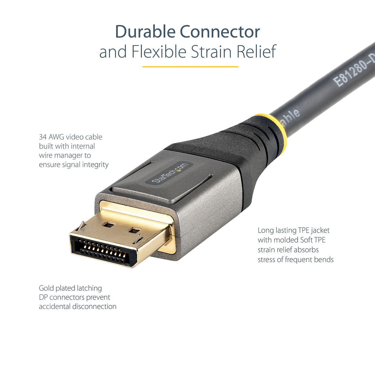 STARTECH 16ft (5m) VESA Certified DisplayPort 1.4 Cable - 8K 60Hz HDR10 - Ultra HD 4K 120Hz Video - DP 1.4 Cable | Cord - For Monitors|Displays - DisplayPort to DisplayPort Cable - M|M (DP14VMM5M) (DP14VMM5M)